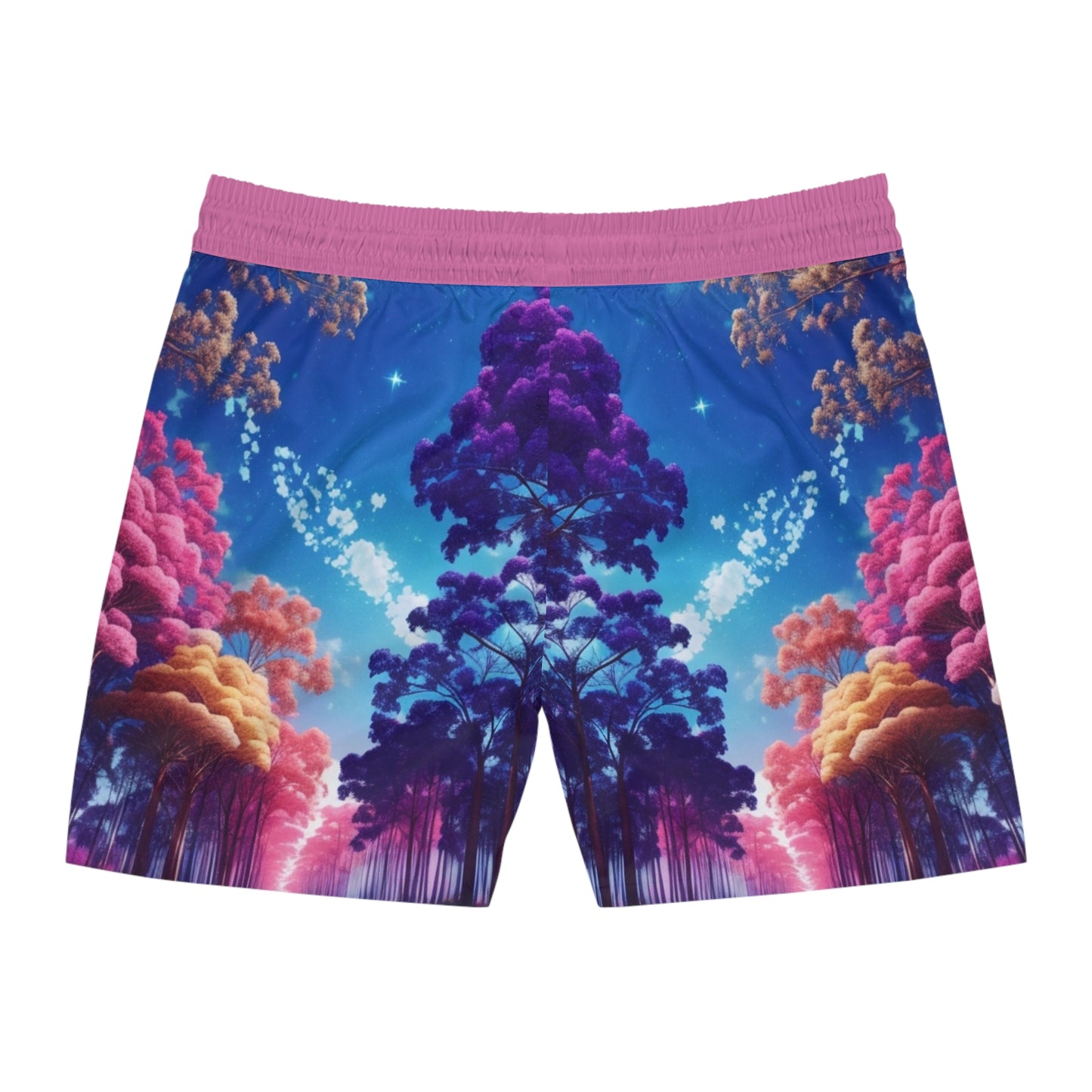 NVS x Flames Men's Mid-Length Swim Shorts (AOP)