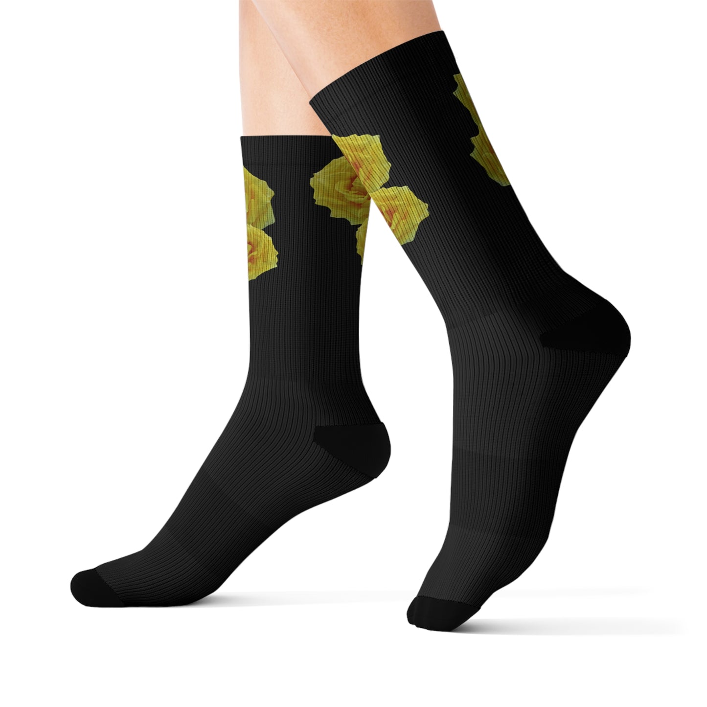 Yellow rose Sublimation Socks