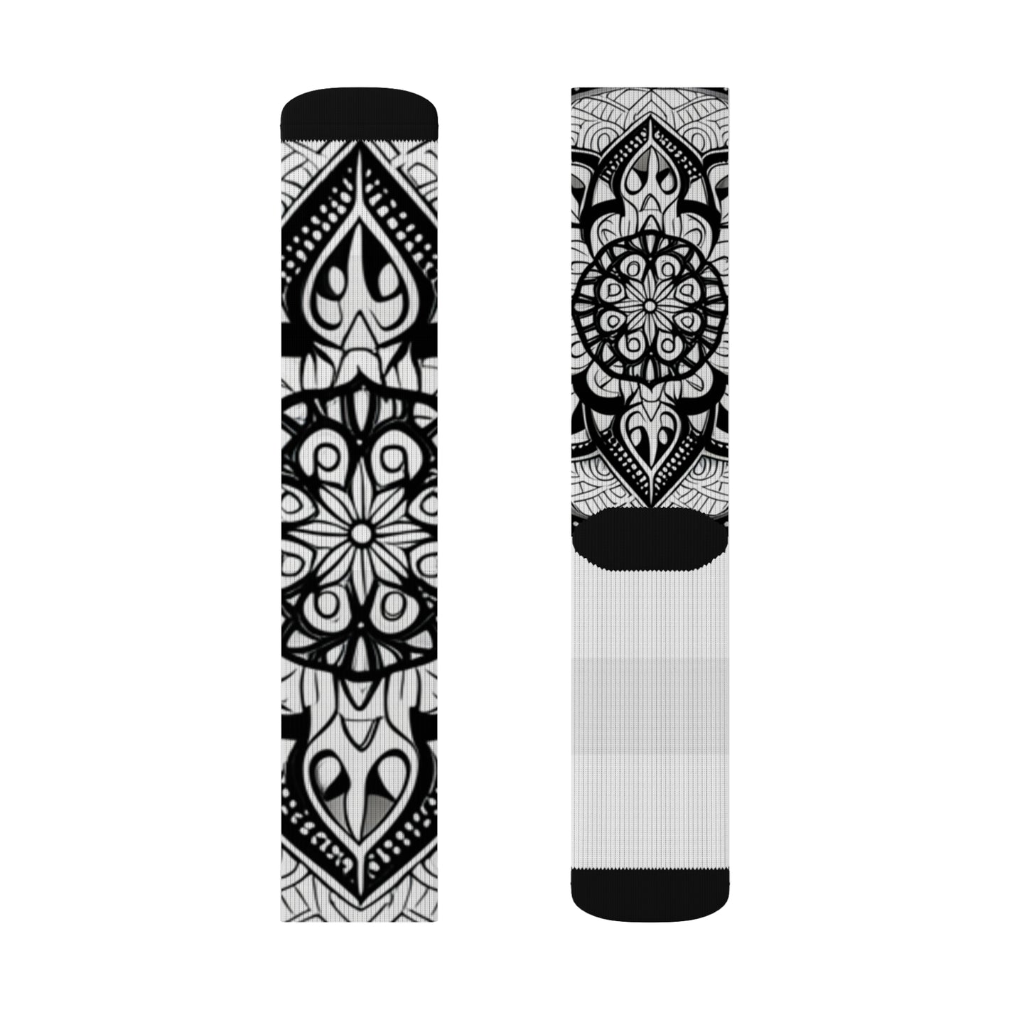 B & W Pattern Sublimation Socks