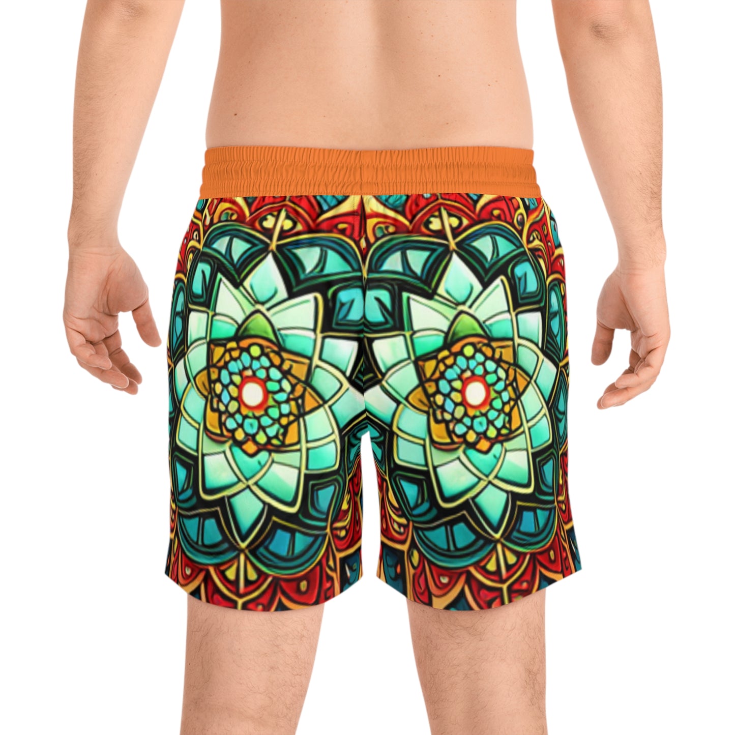 NVS x monkey lightweight Men's Mid-Length Swim Shorts (AOP)