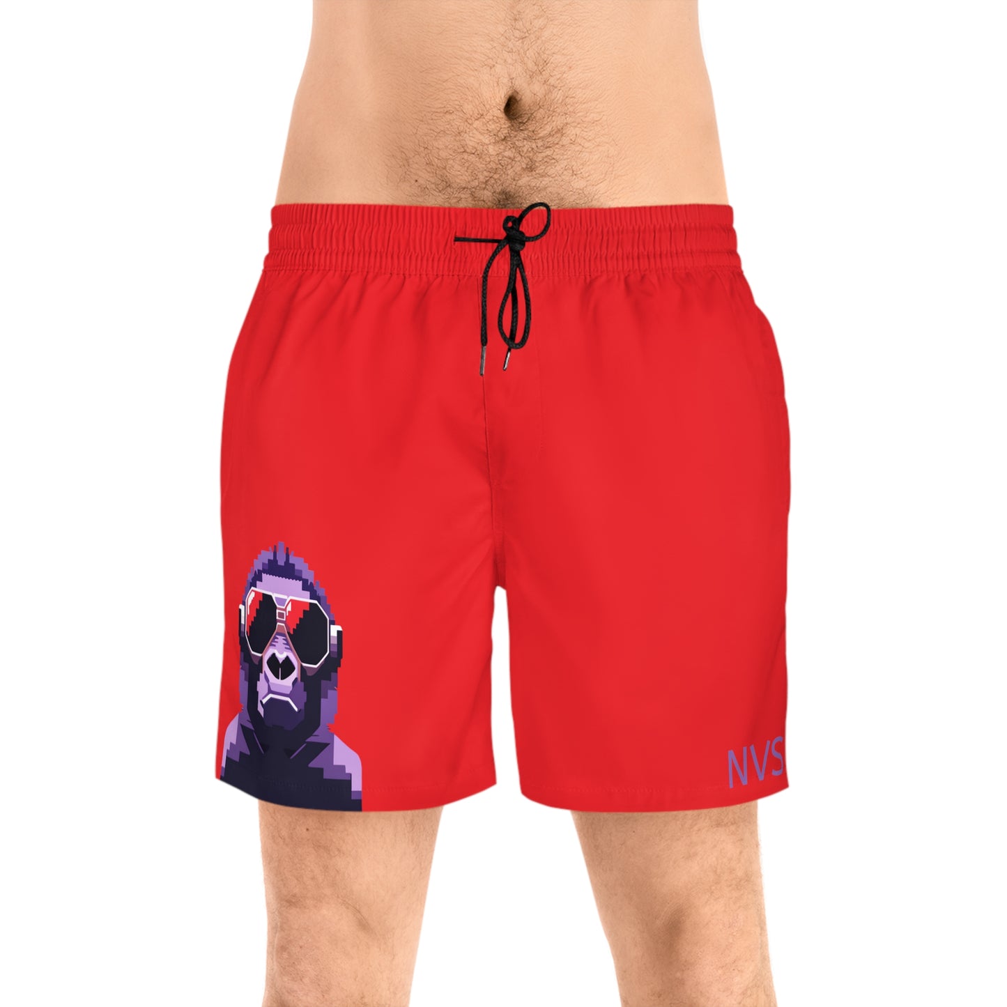 lightweight NVS Men's Mid-Length Swim Shorts (AOP)