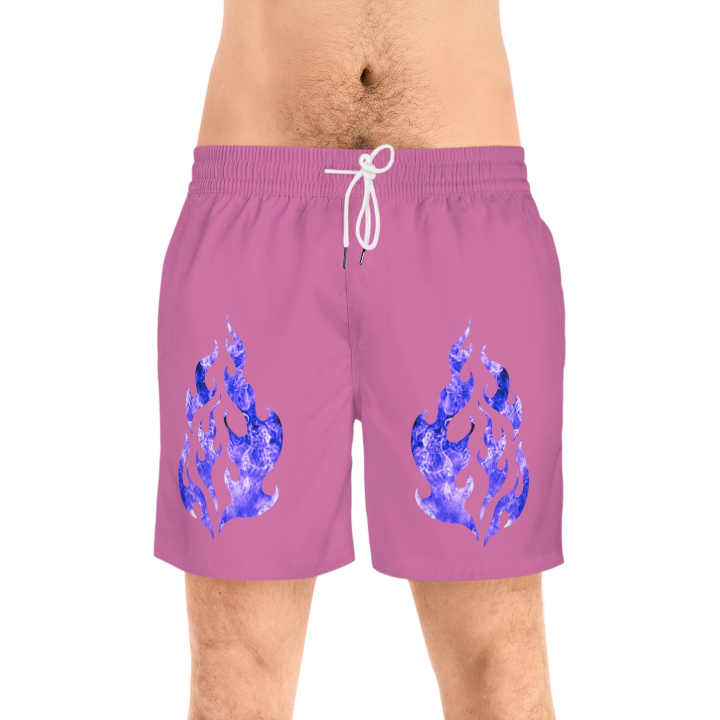 NVS x Flames Men's Mid-Length Swim Shorts (AOP)