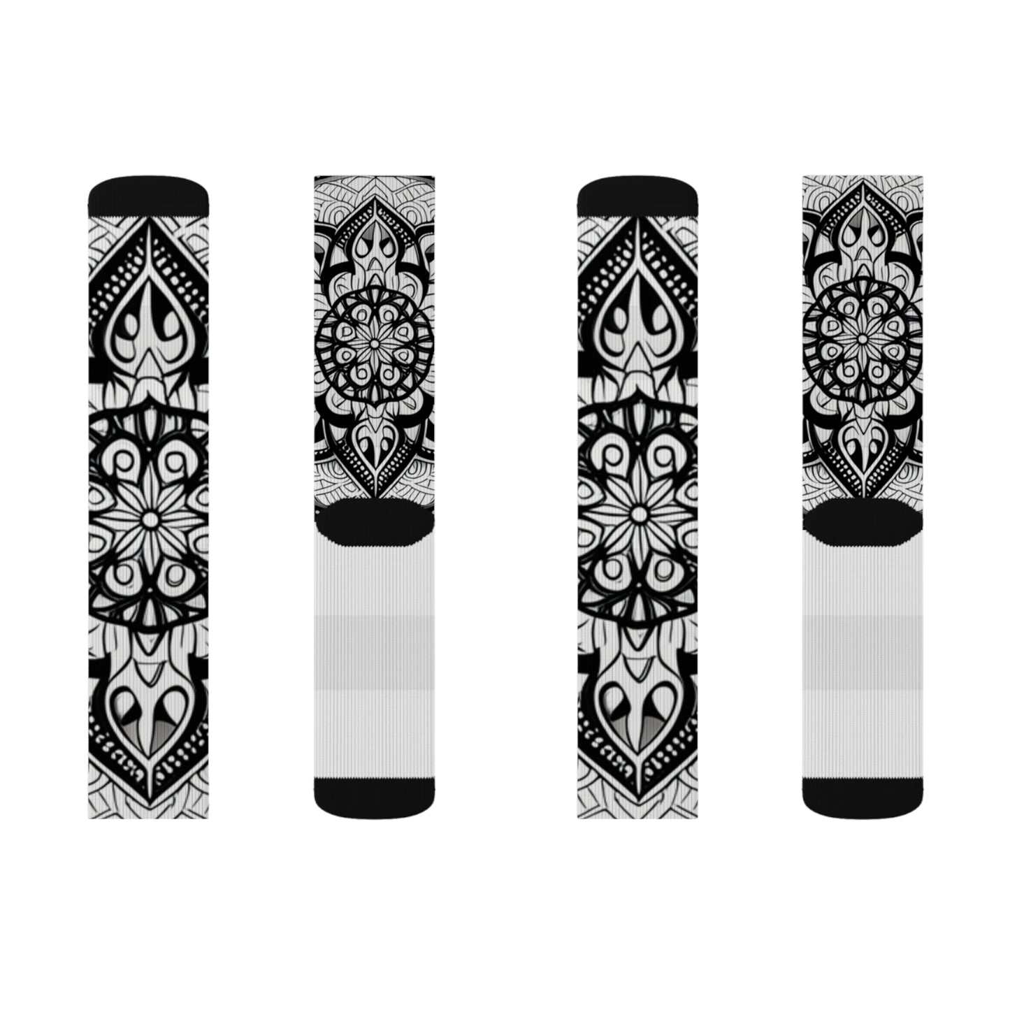 B & W Pattern Sublimation Socks