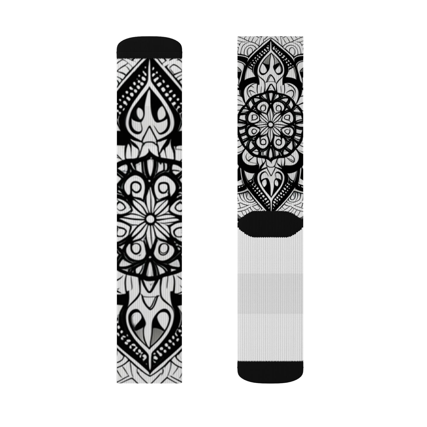 B & W Pattern Sublimation Socks