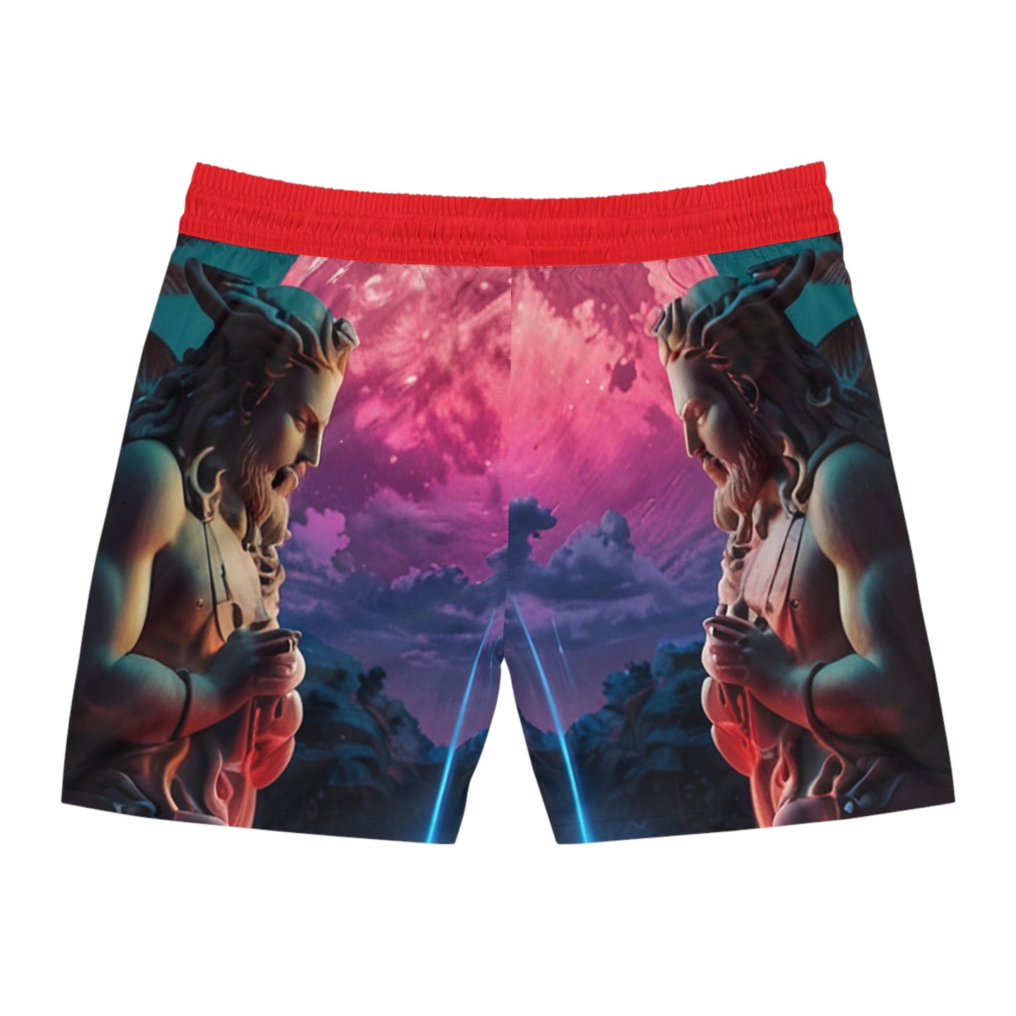 lightweight NVS Men's Mid-Length Swim Shorts (AOP)